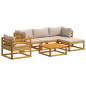 Preview: ARDEBO.de - Sofa-Set 6 stk. Natur Massivholz Akazie