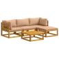 Preview: ARDEBO.de - Sofa-Set 5 stk. Natur Massivholz Akazie