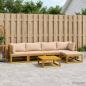 Preview: ARDEBO.de - Sofa-Set 6 stk. Natur Massivholz Akazie