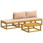 Preview: ARDEBO.de - Sofa-Set 4 stk. Natur Massivholz Akazie