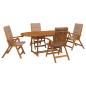 Preview: 5-teiliges Garten-Esszimmer-Set Natur Massivholz Akazie