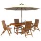 Preview: 5-teiliges Garten-Esszimmer-Set Natur Massivholz Akazie
