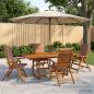 Preview: ARDEBO.de - 5-teiliges Garten-Esszimmer-Set Natur Massivholz Akazie