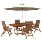 Preview: 5-teiliges Garten-Esszimmer-Set Natur Massivholz Akazie
