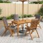 Preview: ARDEBO.de - 5-teiliges Garten-Esszimmer-Set Natur Massivholz Akazie