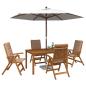Preview: 5-teiliges Garten-Esszimmer-Set Natur Massivholz Akazie