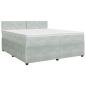 Preview: Boxspringbett mit Matratze Hellgrau 180 x 200 cm Samt