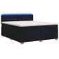 Preview: Boxspringbett mit Matratze und LED Schwarz 160 x 200 cm Stoff