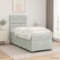 Preview: ARDEBO.de - Boxspringbett mit Matratze Hellgrau 90 x 190 cm Samt