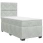 Preview: Boxspringbett mit Matratze Hellgrau 90 x 190 cm Samt