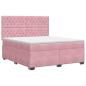 Preview: Boxspringbett mit Matratze mit Kopfteil Rosa 140 x 200 cm Samt