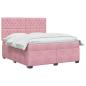 Preview: Boxspringbett mit Matratze mit Kopfteil Rosa 140 x 200 cm Samt