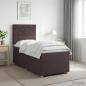 Preview: ARDEBO.de - Boxspringbett mit Matratze Dunkelbraun 90 x 190 cm Stoff