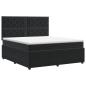 Preview: Boxspringbett mit Matratze Schwarz 180 x 200 cm Samt