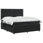 Preview: Boxspringbett mit Matratze Schwarz 180 x 200 cm Samt