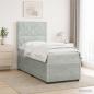 Preview: Boxspringbett mit Matratze mit Kopfteil Hellgrau Einzeln Samt