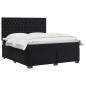 Preview: Boxspringbett mit Matratze Schwarz 180 x 200 cm Samt