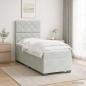 Preview: Boxspringbett mit Matratze und LED Hellgrau 90 x 190 cm Samt
