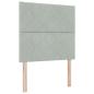 Preview: Boxspringbett mit Matratze und LED Hellgrau 90 x 190 cm Samt