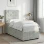 Preview: ARDEBO.de - LED Boxspringbett mit Matratze Hellgrau 90 x 190 cm Samt