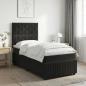 Preview: ARDEBO.de - LED Boxspringbett mit Matratze Schwarz 90 x 190 cm Samt