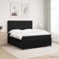 Preview: LED Boxspringbett mit Matratze Schwarz 180 x 200 cm Samt