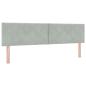 Preview: Ottoman Bett mit Matratze Hellgrau 180 x 200 cm Samt