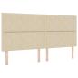 Preview: Ottoman Bett mit Matratze mit Kopfteil Creme 200 x 200 cm Stoff