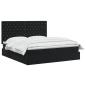 Preview: Ottoman Bett mit Matratze Schwarz 180 x 200 cm Samt