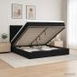 Preview: ARDEBO.de - Ottoman Bett mit Matratze Schwarz 180 x 200 cm Samt