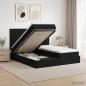 Preview: ARDEBO.de - Ottoman Bett mit Matratze mit Kopfteil 2 Stk. Schwarz Stoff
