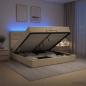 Preview: ARDEBO.de - Ottoman-Bett mit Matratze und LED Creme 200 x 200 cm Stoff