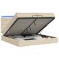 Preview: Ottoman-Bett mit Matratze und LED Creme 200 x 200 cm Stoff