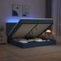 Preview: ARDEBO.de - Ottoman-Bett mit Matratze und LED Blau 200 x 200 cm Stoff