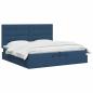 Preview: Ottoman-Bett mit Matratze und LED Blau 200 x 200 cm Stoff