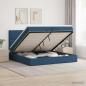 Preview: ARDEBO.de - Ottoman-Bett mit Matratze und LED Blau 200 x 200 cm Stoff