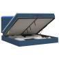 Preview: Ottoman-Bett mit Matratze und LED Blau 200 x 200 cm Stoff