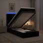 Preview: ARDEBO.de - Ottoman-Bett mit Matratze und LED Schwarz 90 x 190 cm Samt
