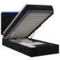 Preview: Ottoman-Bett mit Matratze und LED Schwarz 100 x 200 cm Samt