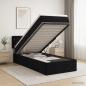 Preview: Ottoman-Bett mit Matratze und LED Schwarz 100 x 200 cm Samt