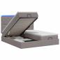 Preview: Ottoman-Bett mit Matratze und LED Taupe 180 x 200 cm Stoff