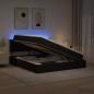 Preview: LED-Speicherbett mit Matratze Schwarz 160 x 200 cm Stoff