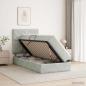 Preview: ARDEBO.de - Aufbewahrungsbett mit Matratze Hellgrau 90 x 190 cm Samt