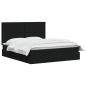 Preview: LED-Speicherbett mit Matratze Schwarz 160 x 200 cm Stoff