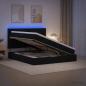Preview: LED-Speicherbett mit Matratze Schwarz 160 x 200 cm Stoff