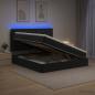 Preview: ARDEBO.de - LED-Speicherbett mit Matratze Schwarz 180 x 200 cm Samt