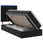Preview: LED-Speicherbett mit Matratze Schwarz 90 x 200 cm Samt