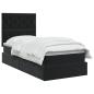 Preview: LED-Speicherbett mit Matratze Schwarz 90 x 200 cm Samt