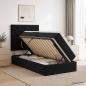 Preview: LED-Speicherbett mit Matratze Schwarz 90 x 200 cm Samt