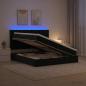 Preview: ARDEBO.de - LED-Speicherbett mit Matratze Schwarz 180 x 200 cm Samt